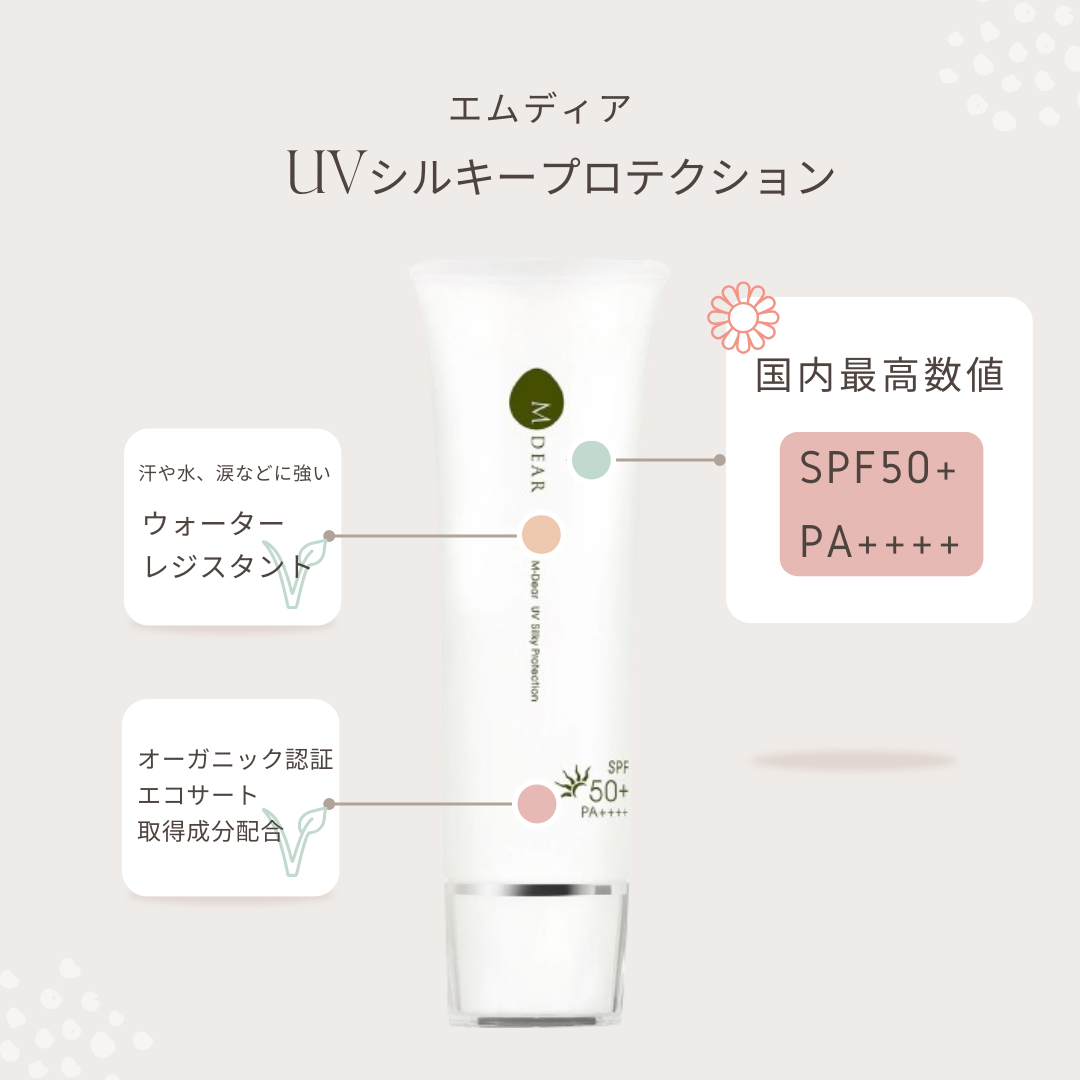 エムディア UVシルキープロテクション SPF50+ PA++++|EGF配合ノン エムディア UVシルキープロテクション SPF50+ PA++++|EGF配合ノン