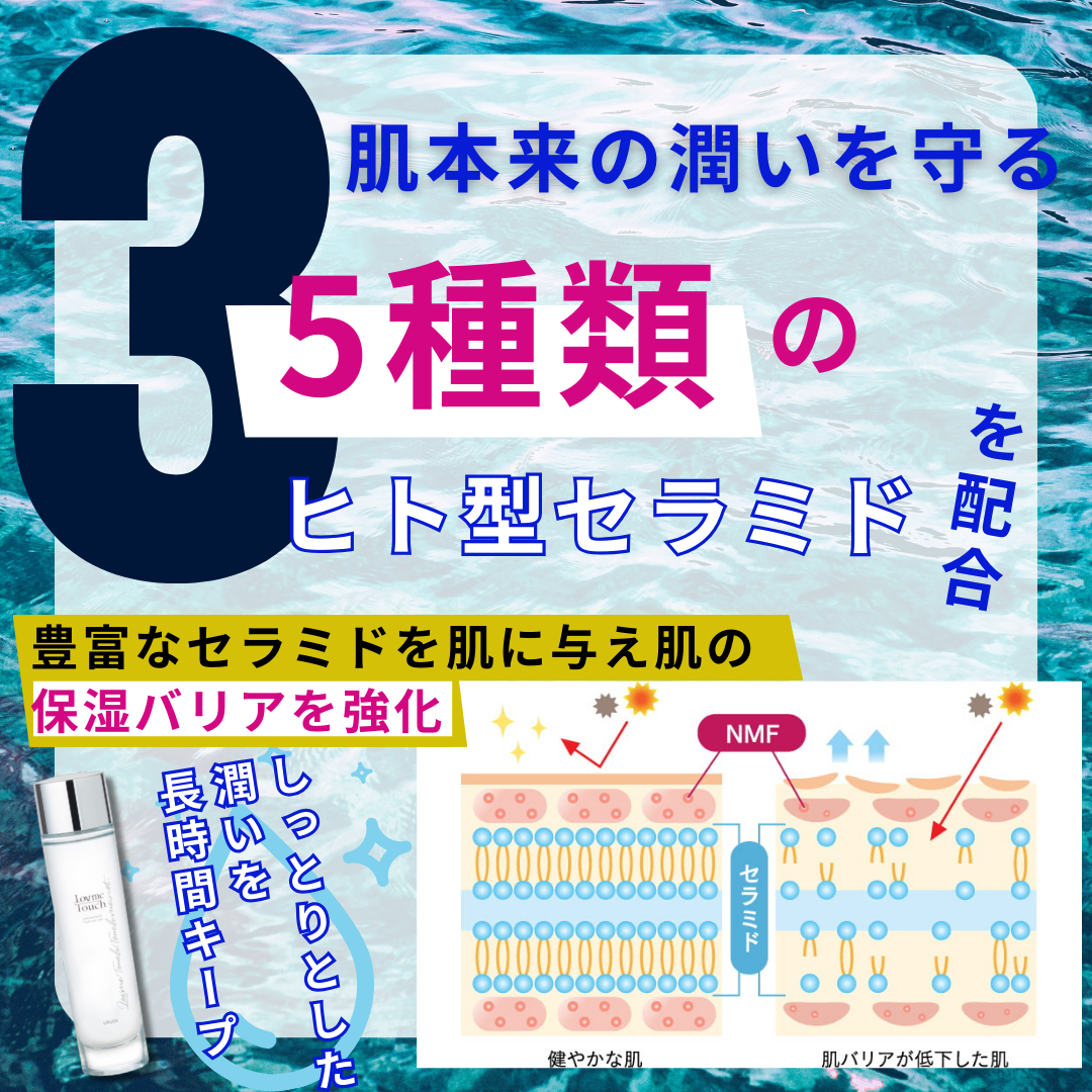 5種類のヒト型セラミドが配合された化粧水